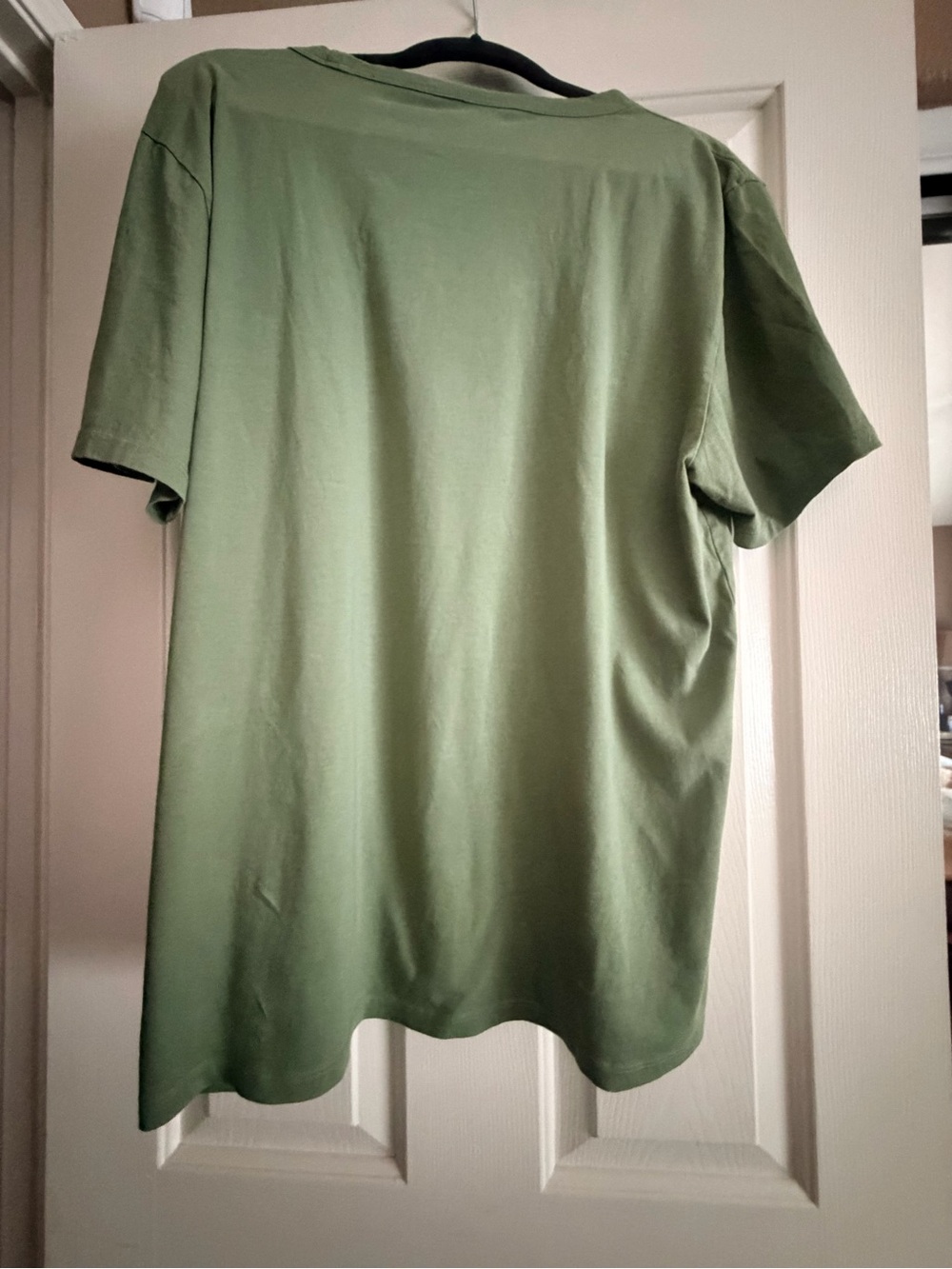Women's Crew Neck Short Sleeve Tee - Olive Green - Picture 4 of 5